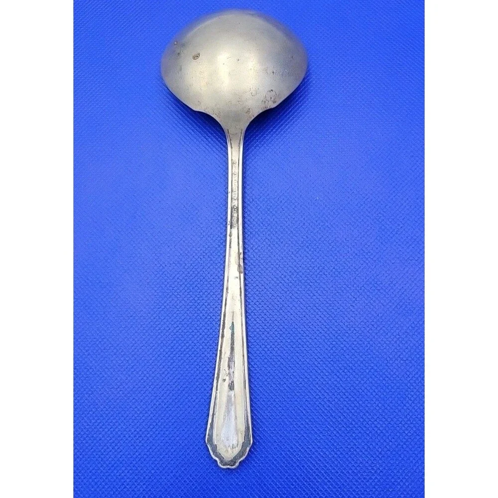 1938 ONEIDA Marianne Art Deco Silverplate Serving Spoon Vintage